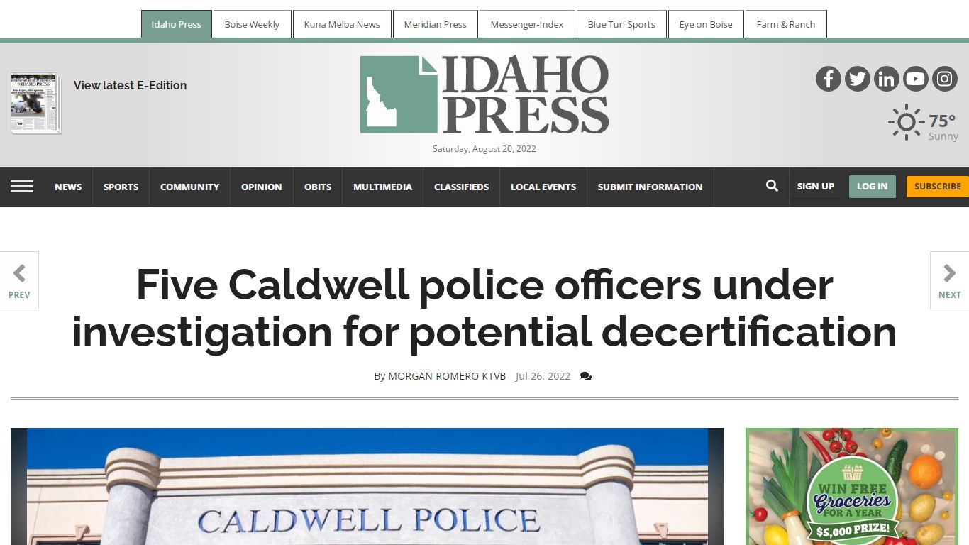 Five Caldwell police officers under investigation for potential ...